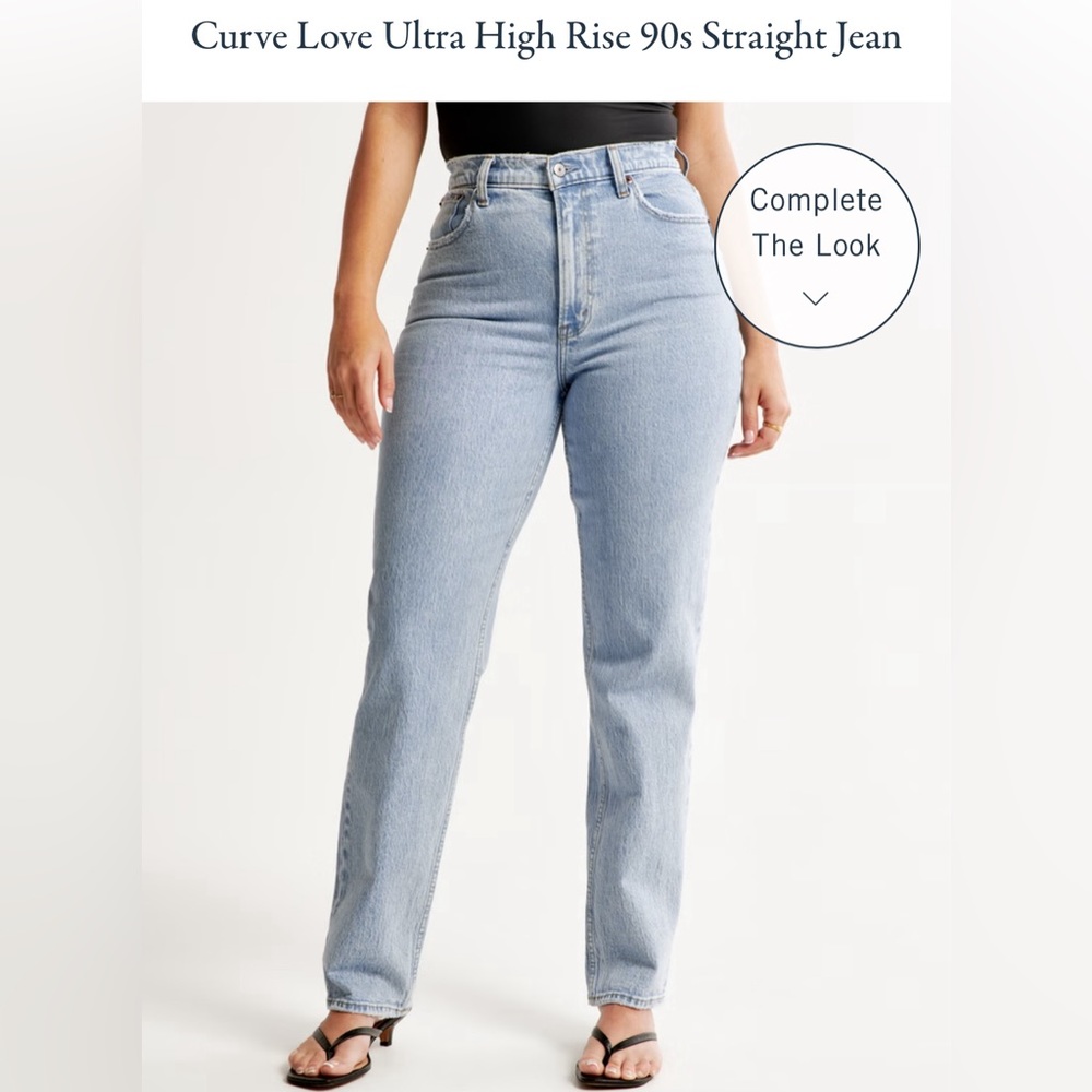 Abercrombie & Fitch CurveLove Ultra High Rise 90s Straight Jean Size 28 Long